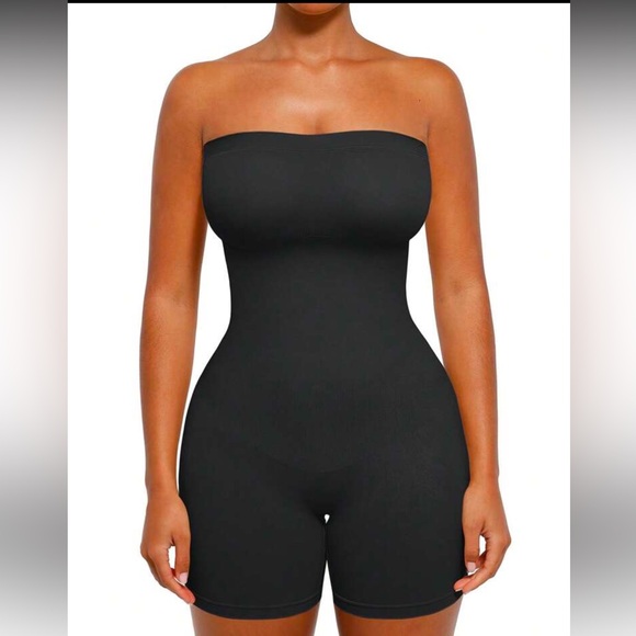 SHEIN Other - SHEIN Black Ribbed Shapewear Bodysuit